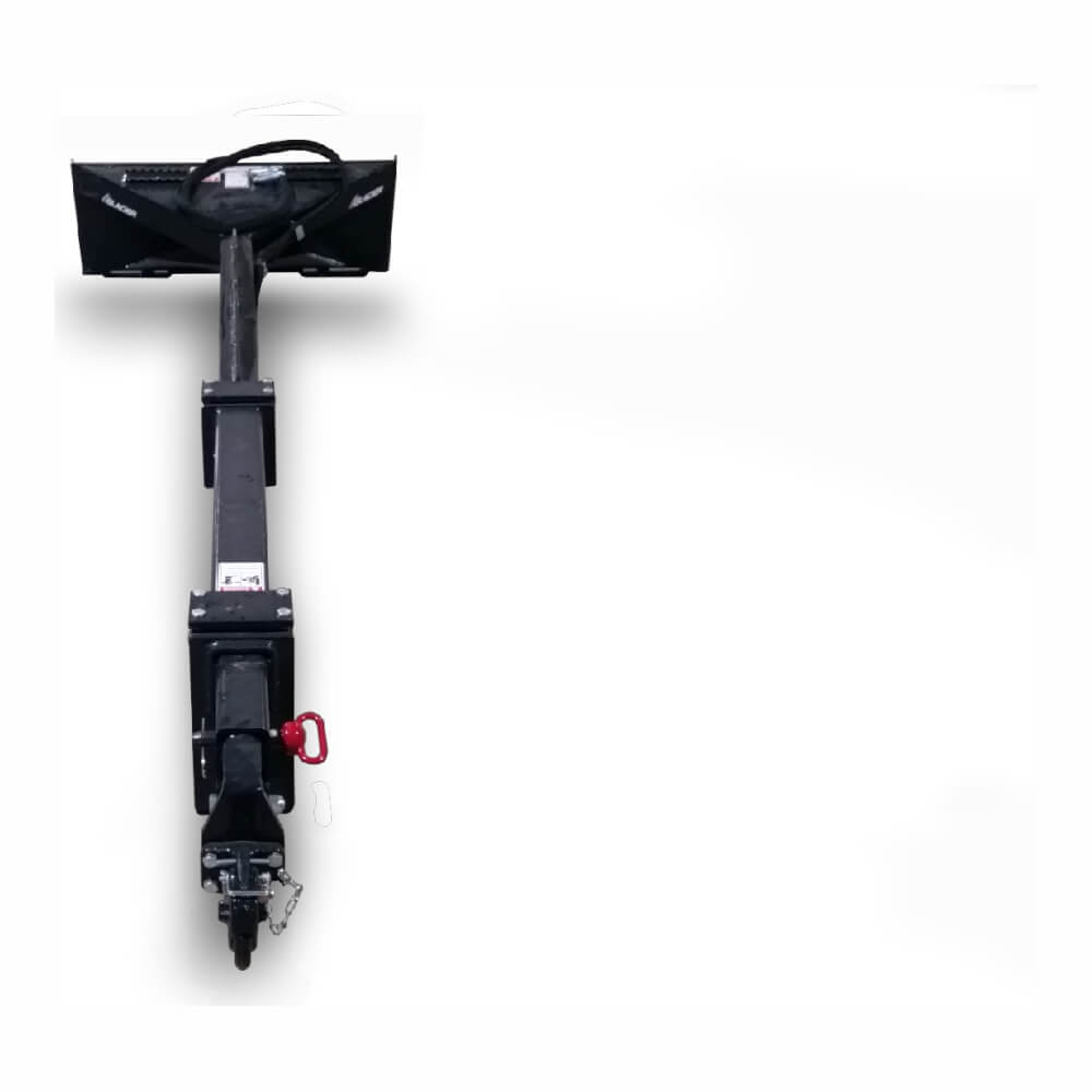 20 Ft Skid Steer Truss Boom by Glacier Attachments, black, front view with durable design features.