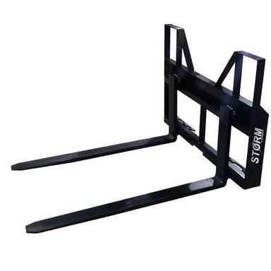 3000 Lb Quick Attach Pallet Forks β Storm Attachments β Storm Attachments side view black