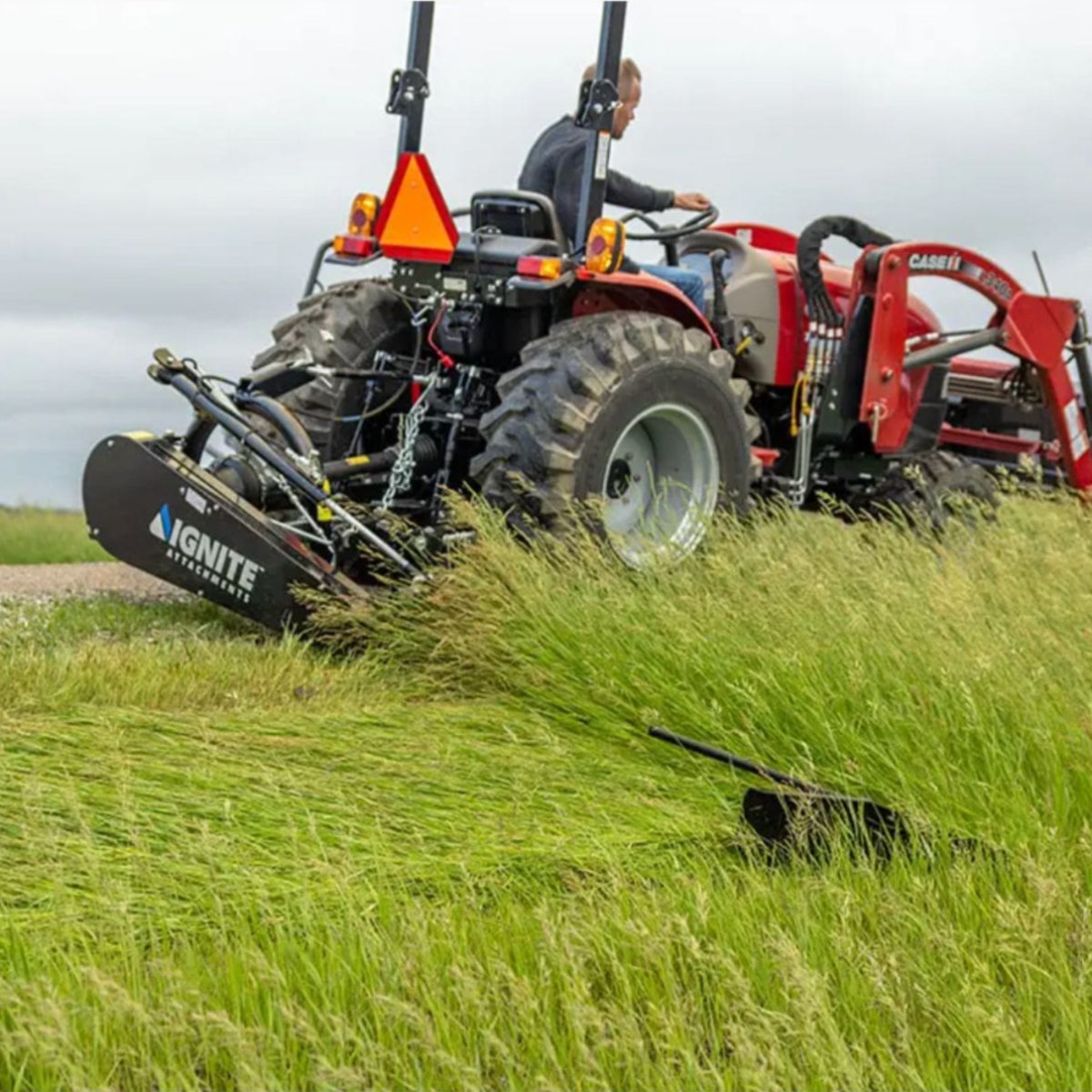 3 Point Sickle Bar Mower — Ignite Attachments Cutting Back Side view