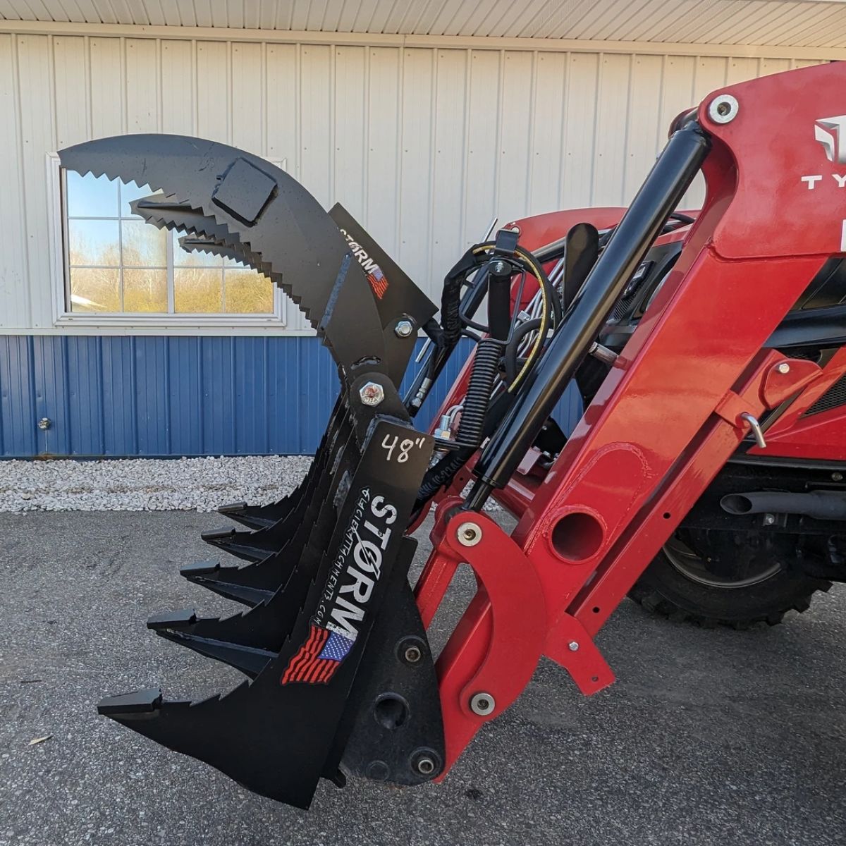 48" Rake Grapple — Storm Attachments - Left Side Open