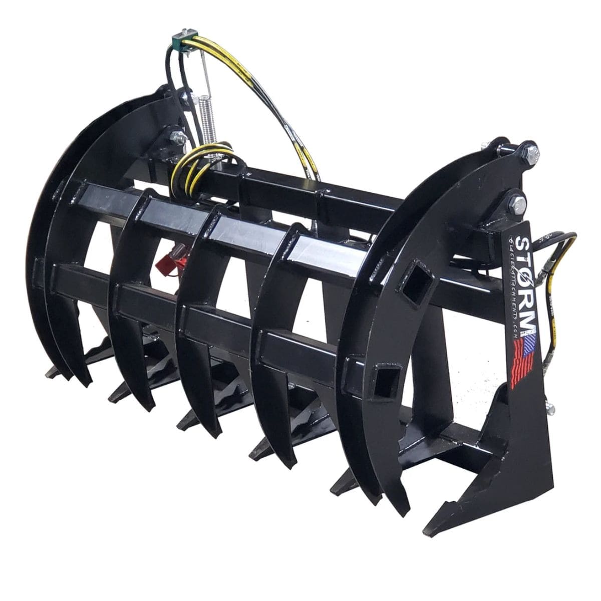 60 Inch Brush Grapple for Skid Steers Side View - Storm Attachments