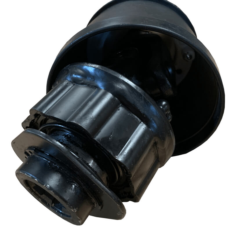 BEFCO Hay Tedder Rake DRP-300 angled view, black with metallic components and robust design.