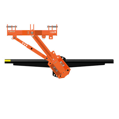 BEFCO Heavy Duty Rear Blade for Tractor, orange with angled black blade and adjustable arms.
