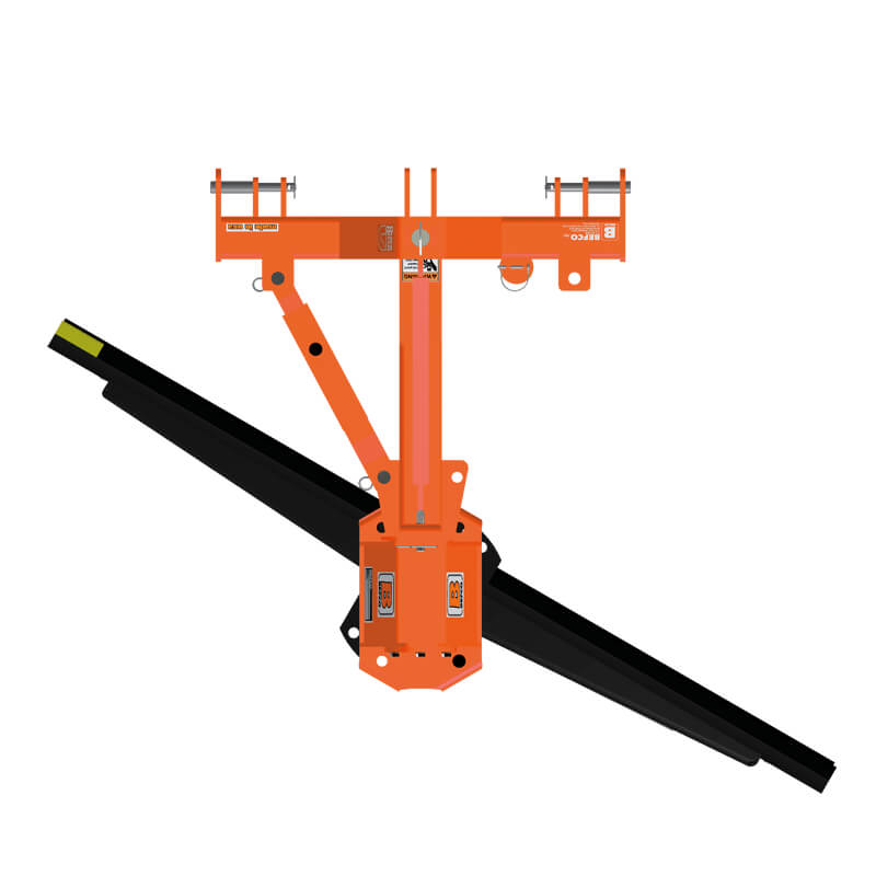 BEFCO Heavy Duty Rear Blade for Tractor, orange with adjustable arms and black blade assembly.