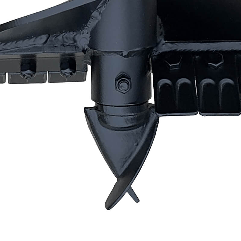 BEFCO PTO Post Hole Digger angled view, black with sharp edge and mounting features.