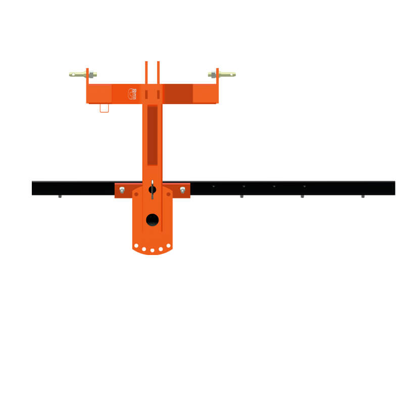 BEFCO 3 Point Rear Blade for Tractor, orange steel construction with adjustable blade for efficient grading.