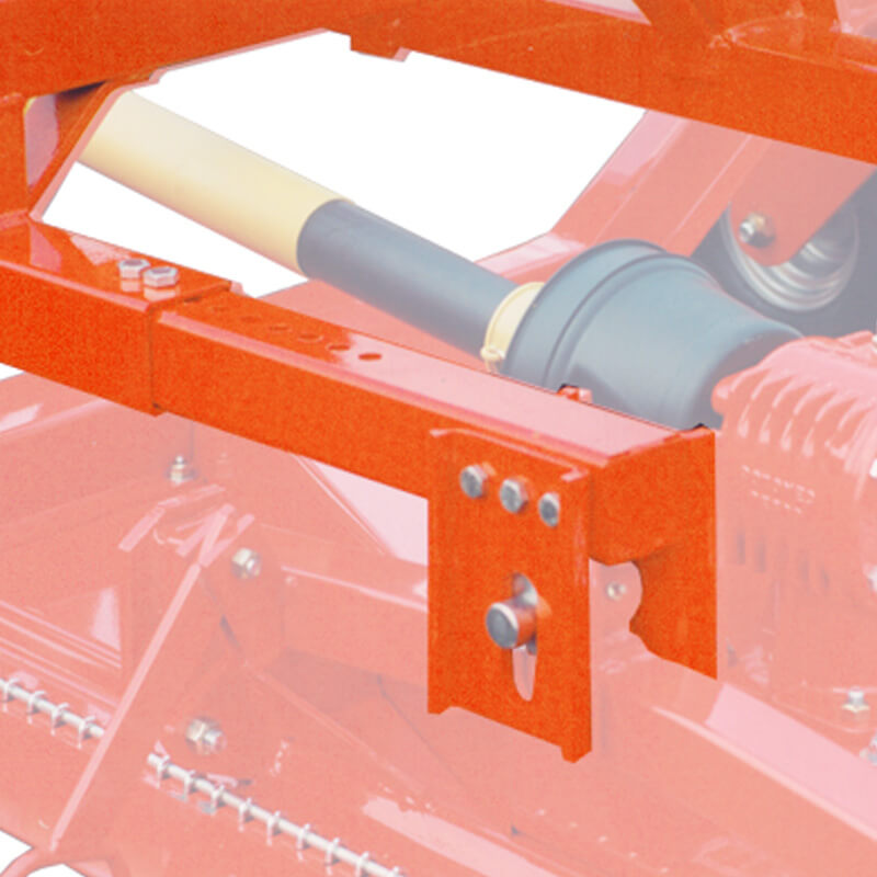 BEFCO Cyclone Super Flex Gang Grooming Mower angled view, bright orange with visible attachment features.