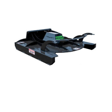 Prime Attachments Brush Mower Attachment, angled view, black with sturdy metal construction and branding.