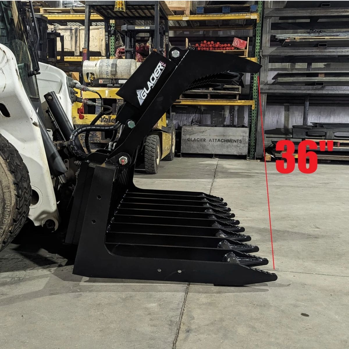 Extreme Root Grapple — Glacier Attachments - Height Measurement Open