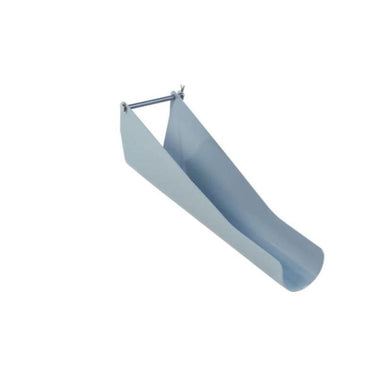 MudMixer Evolution Extension Chute, blue, angled design for efficient material flow during mixing.