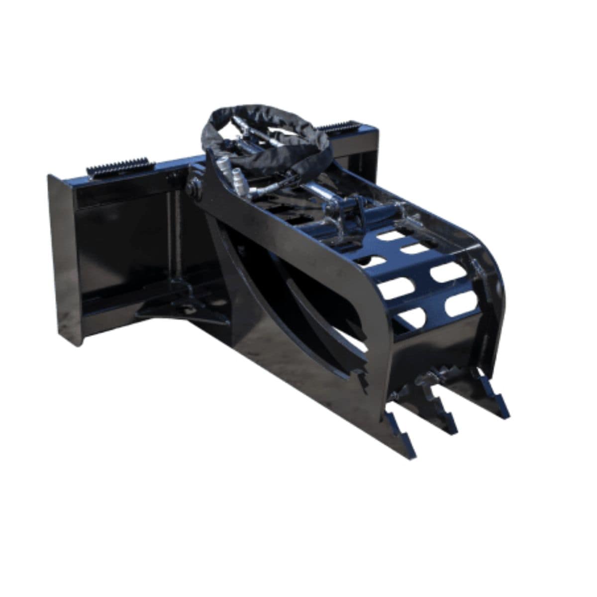 Skid-Steer-Stump-Grapple-Ripper-Black-Angled-View-n2