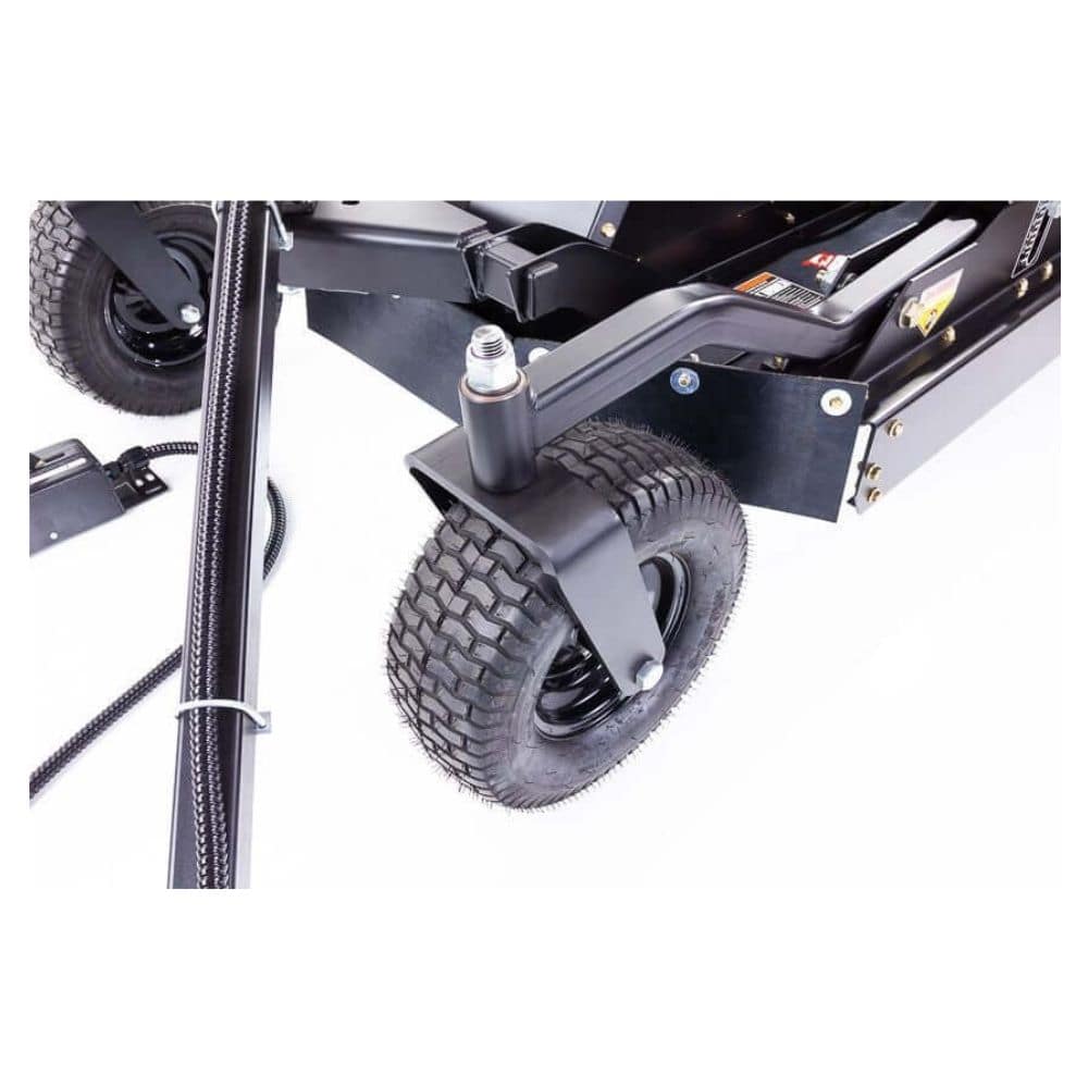 Swisher 44 Commercial Pro Rough Cut Mower, angled view showcasing durable wheels and sturdy frame.