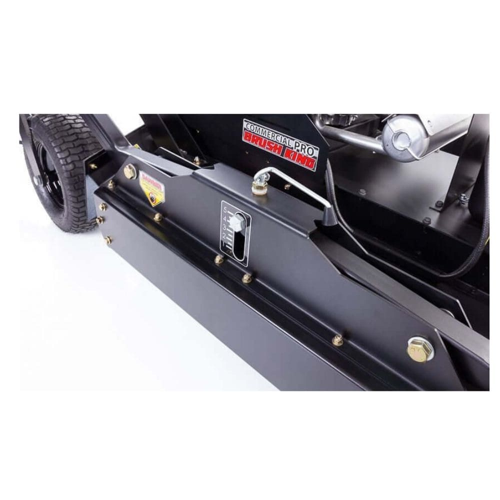 Swisher 44 Commercial Pro Rough Cut Mower, black detailing with adjustable height lever and robust construction.