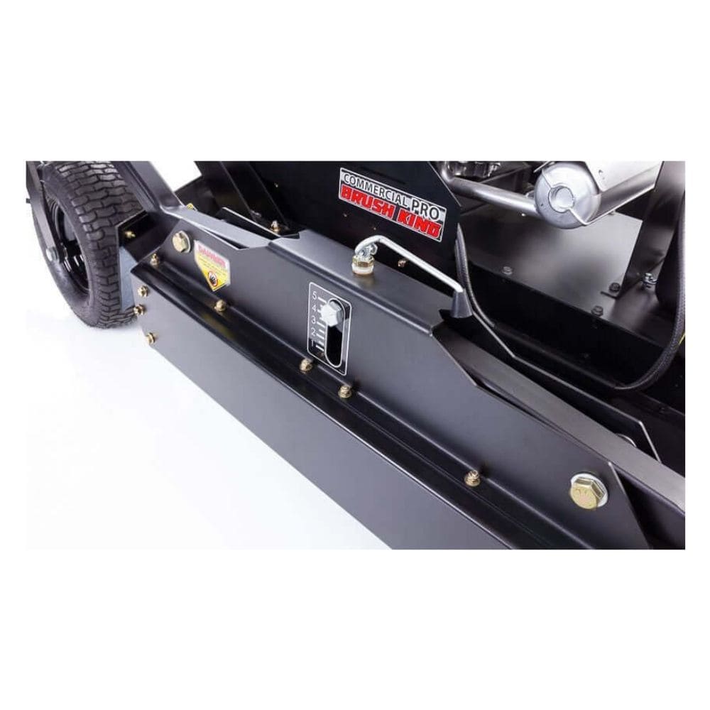 Swisher 44 Commercial Pro Rough Cut Mower, angled view showcasing robust black body and controls.