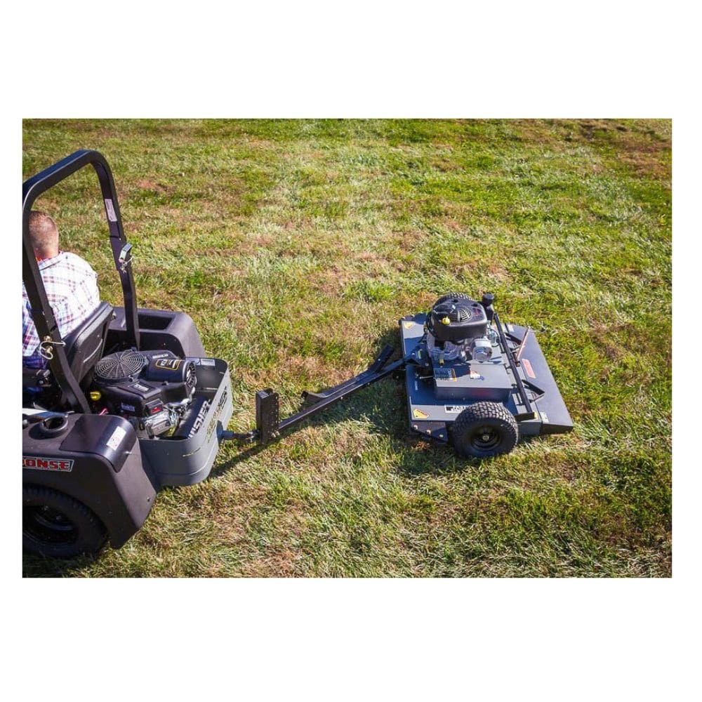 Swisher 44 Trail Mower 11.5 HP, angled view with handlebars, engine, and rear wheels.