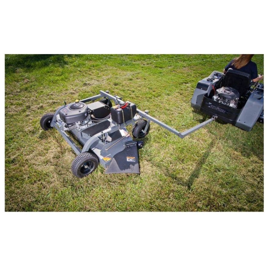 Swisher 60" Trail Mower with 12V 15.5 HP engine, gray body, wheels, and cutting deck.