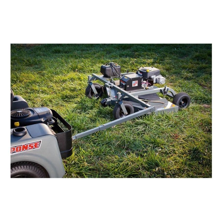 Swisher 60" Trail Mower 12V, grey with Briggs & Stratton engine and dual rear wheels.