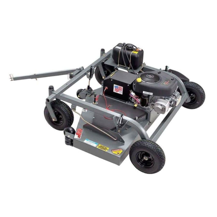 Swisher 60" Trail Mower with 15.5 HP Briggs & Stratton, top-down view, gray with wheels.