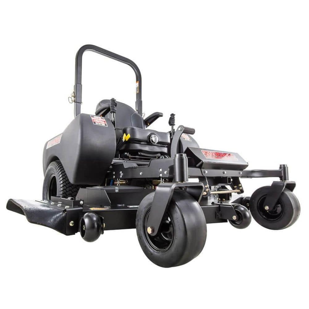 Swisher 60" Zero Turn Mower, 24 HP Briggs & Stratton, black body with large rear wheels.