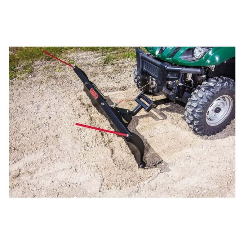 Swisher 62" UTV Commercial Pro Plow Combo 20040, angled view, black with red markers and towing mount.