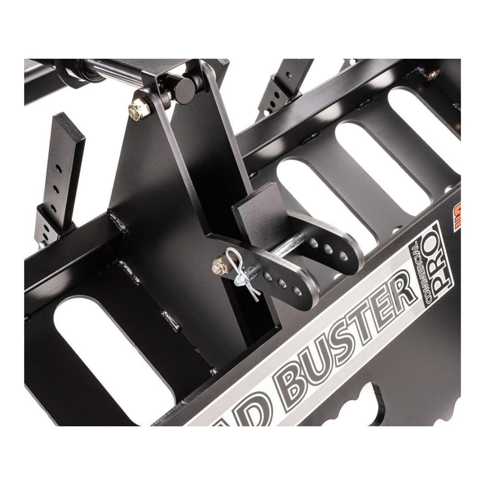 Swisher Commercial Pro RoadBuster Driveway Grader, black metal with adjustable blades and hooks.