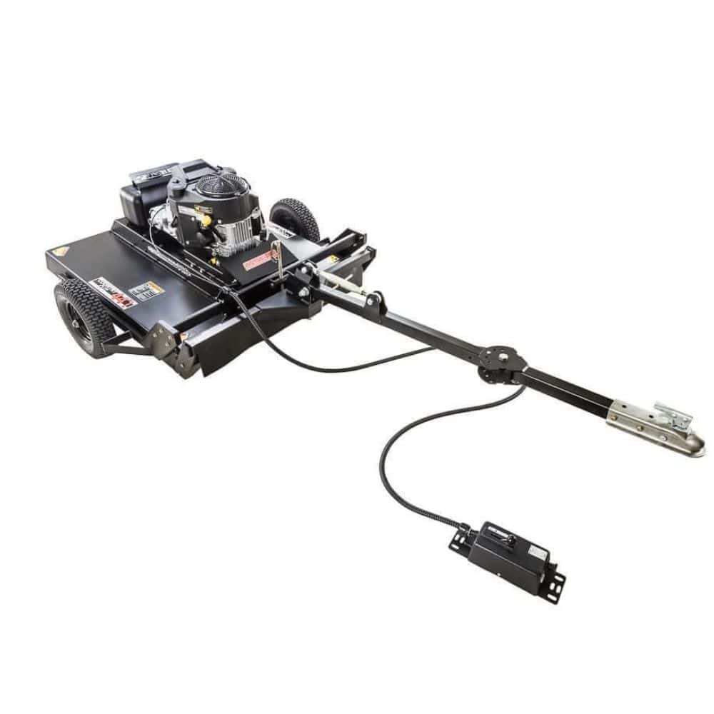 Swisher Country Cut 44" Rough Cut Mower, black with 14.5 HP Kawasaki engine and wheels.