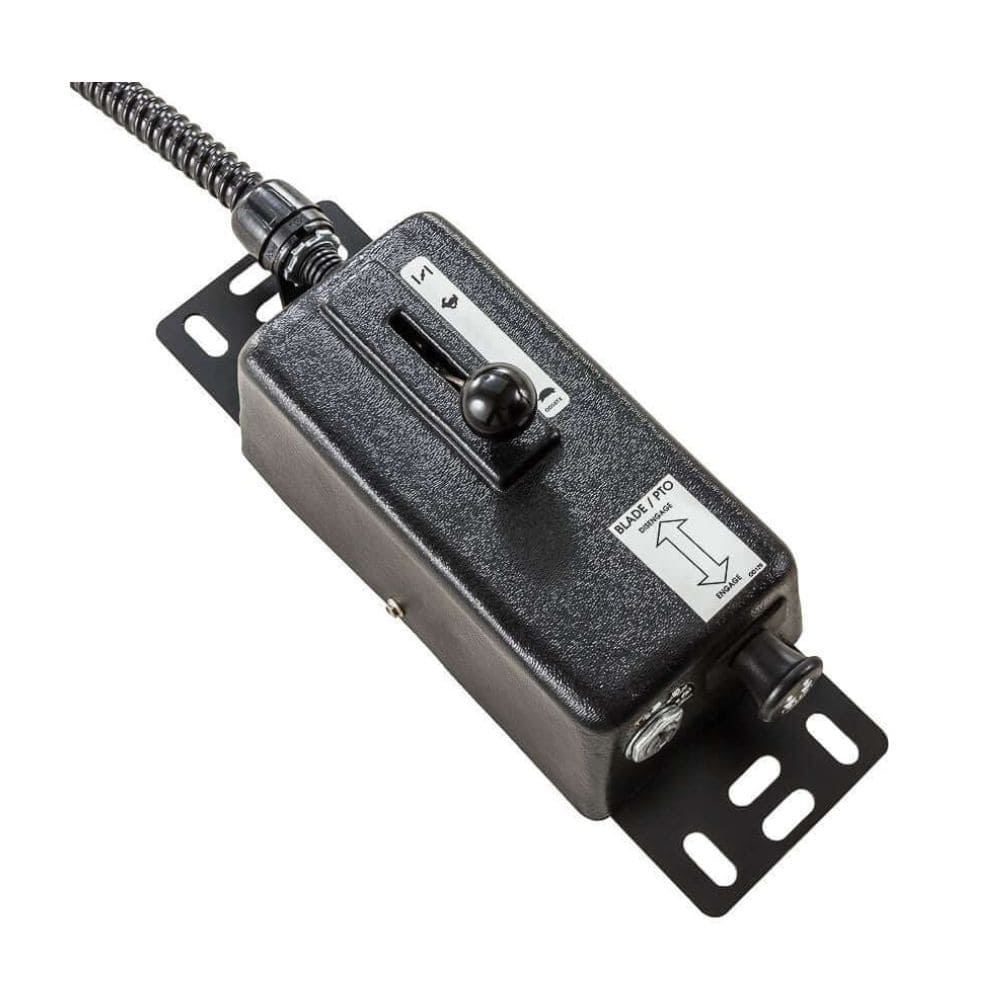Swisher Country Cut control box, black with adjustable lever and mounting bracket.