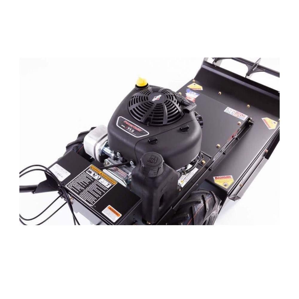 Swisher Predator 24" Walk Behind Rough Cut Mower, 11.5HP engine with black cover and handle.