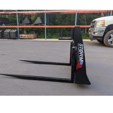 Bale Spear Pallet Forks Storm Attachments Side View