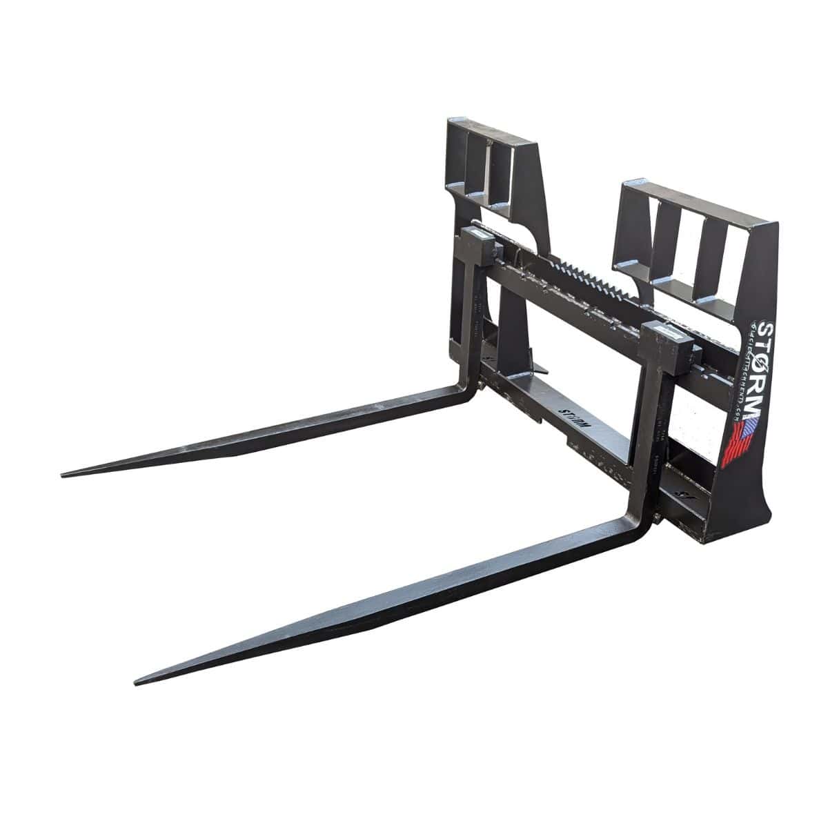 Bale Spear Pallet Forks Storm Attachments Side View