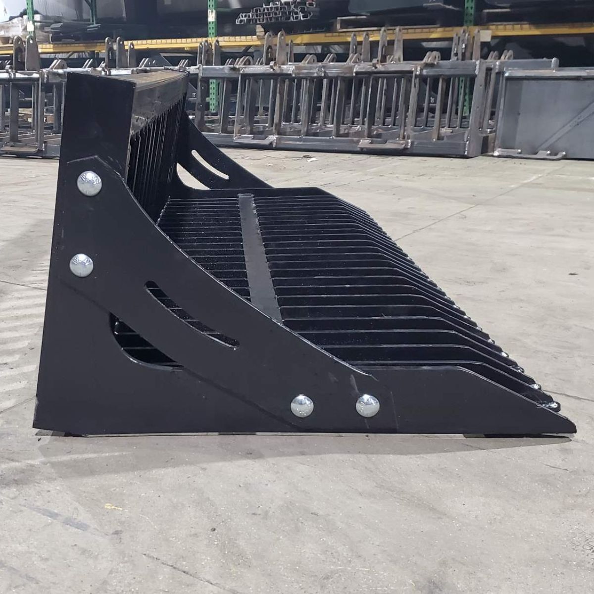 Skid Steer Rock Bucket Attachment Storm Attachments Side View