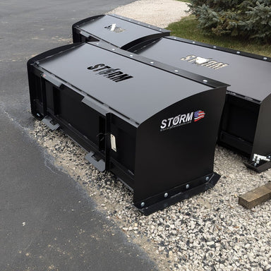 Skid Steer Snow Pusher Storm Attachments Back Left View