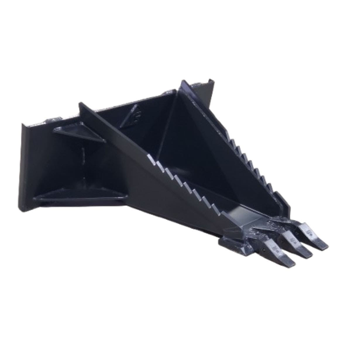 Skid Steer Stump Bucket  — Glacier Attachments Right Side View