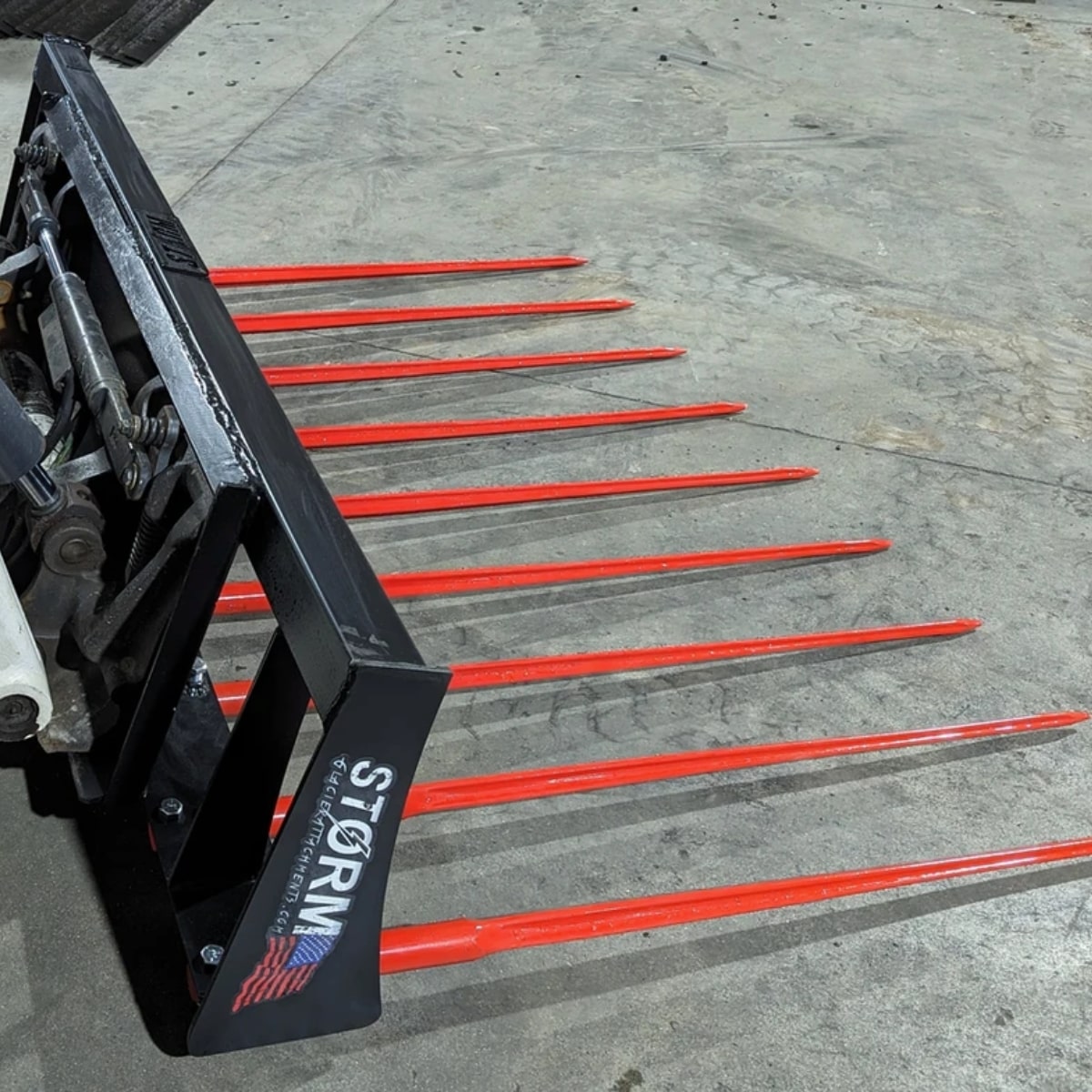 Storm Attachments 68 inch Manure Fork Attachment Back Side View