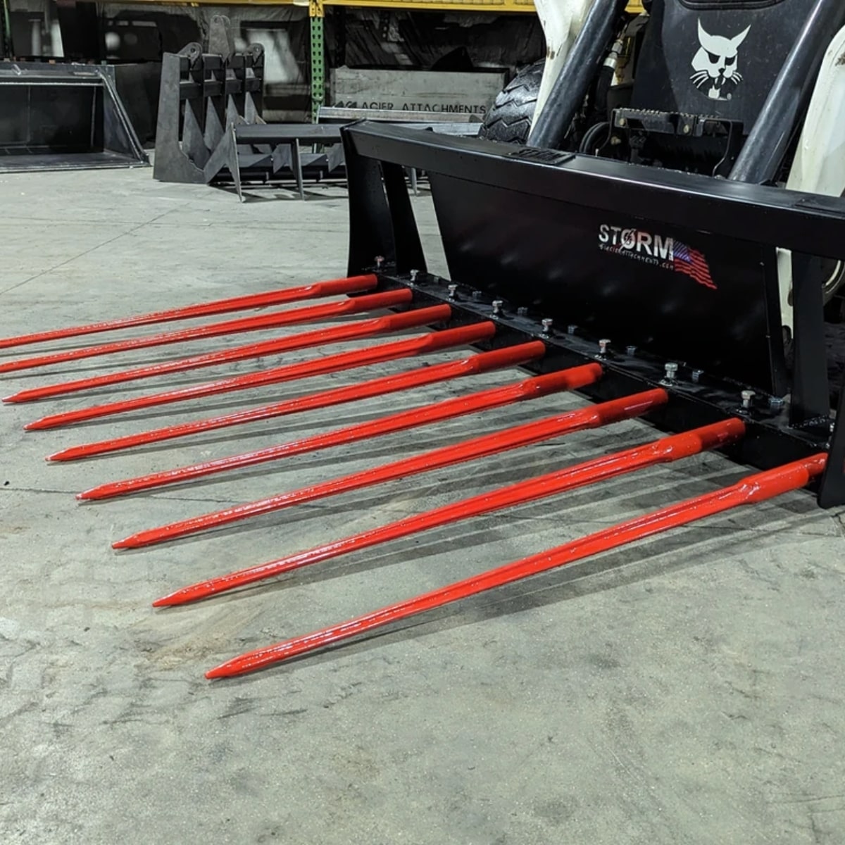 Storm Attachments 68 inch Manure Fork Attachment Front Left-Side View