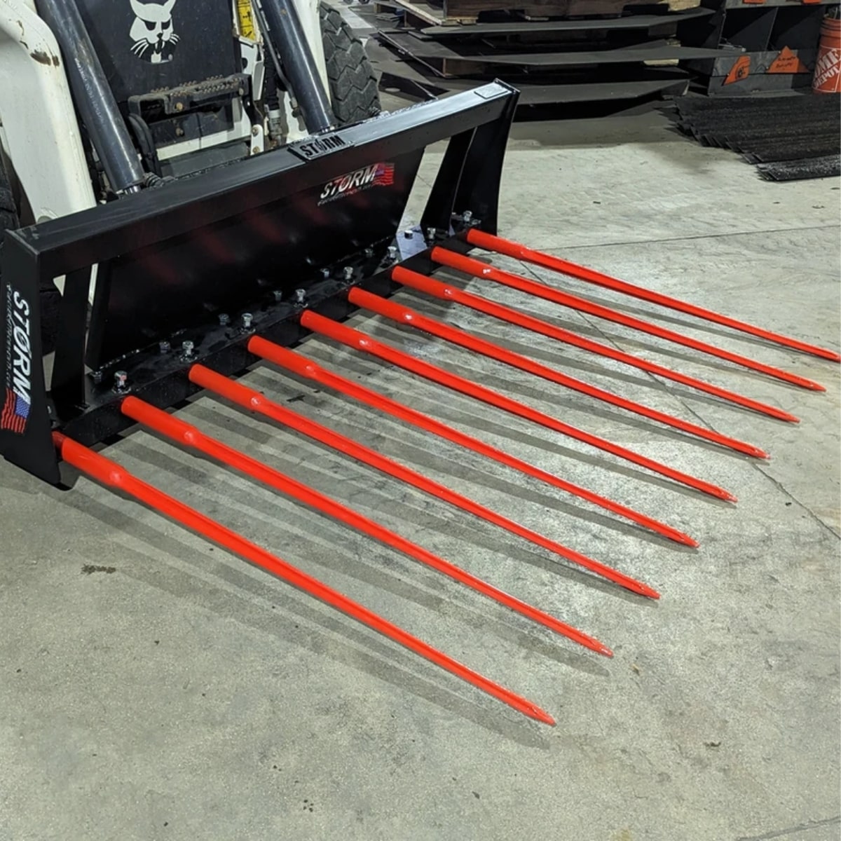 Storm Attachments 68 inch Manure Fork Attachment Front Right-Side View