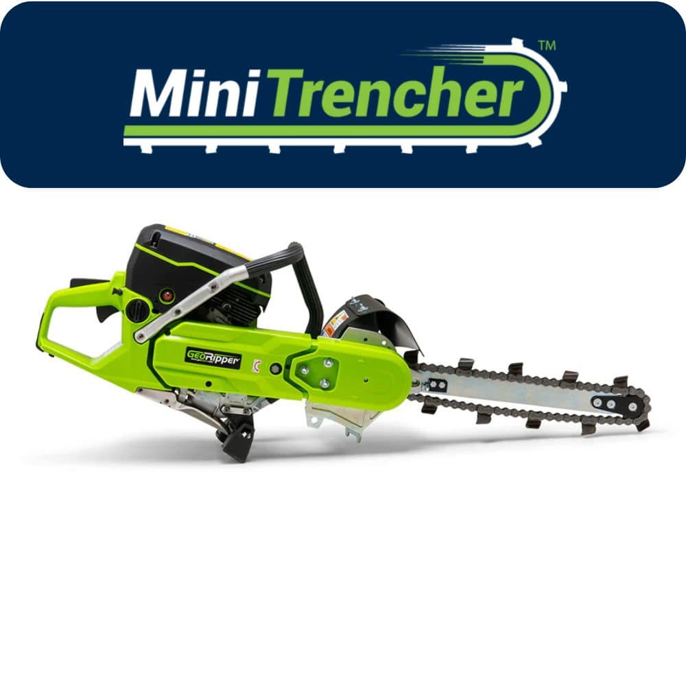 handheld design, and heavy-duty chain for precise trenching.