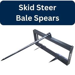 Skid Steer Bale Spears Title above a Bale Spear for a Skid Steer