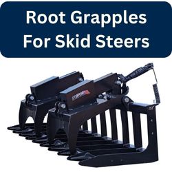 Root Grapple for Skid Steer in Black