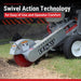 Dosko 337S stump grinder swivel action in-use view
