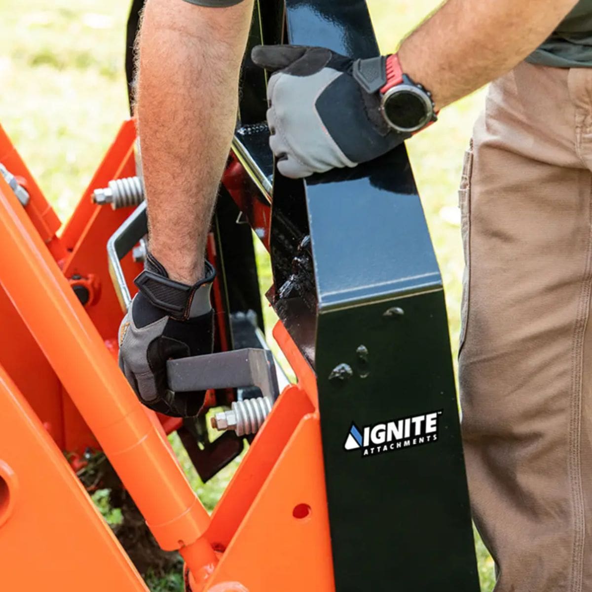 1200 Lb Quick Attach Pallet Forks — Ignite Attachments - Back Installation 