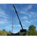 20 Ft Skid Steer Truss Boom by Glacier Attachments, black with a lifting chain and hook.