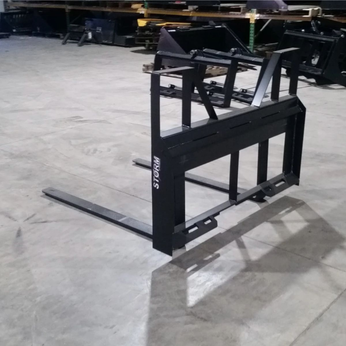 2000 Lb Quick Attach Pallet Forks — Storm Attachments - Back Left side view