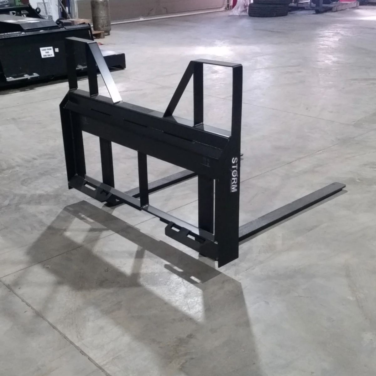 2000 Lb Quick Attach Pallet Forks — Storm Attachments - Back  Right Side View