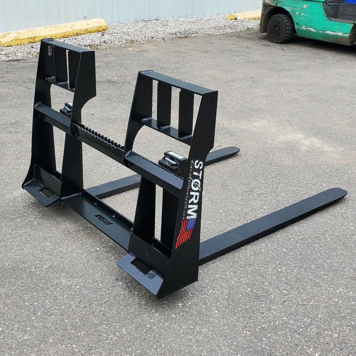 4500 Lb Quick Attach Pallet Forks — Storm Attachments - Back Front View