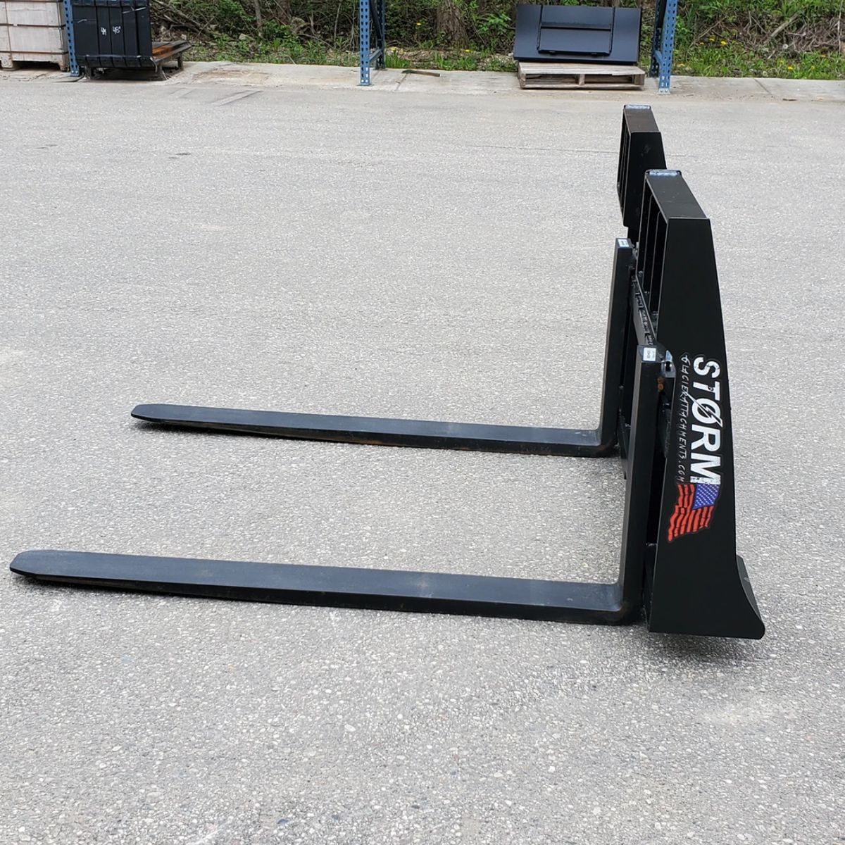 4500 Lb Quick Attach Pallet Forks — Storm Attachments - Side View
