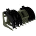 6-8 Ft Extreme Duty Clam Root Grapple by Roadrunner Equipment, featuring a robust black and green design.