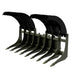 6-8 Ft Extreme Duty Clam Root Grapple by Roadrunner Equipment, dark green, front view, durable design.