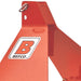 BEFCO 3 Point Soil Pulverizer detail view, bright orange with logo and attachment point.