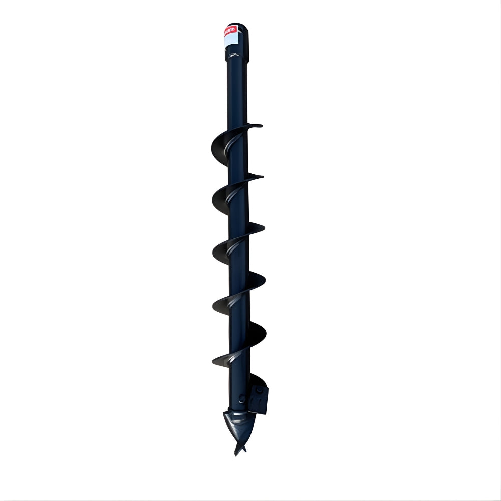BEFCO Auger for Mole Post Hole Digger Model 206-531, black, upright with spiral drill bit.